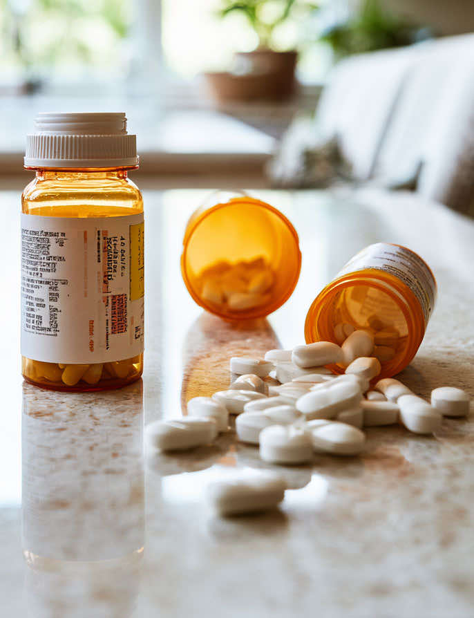 Prescription drug coverage information showing Medicare enrollment documents, prescription medications, and Medicare Part D planning.